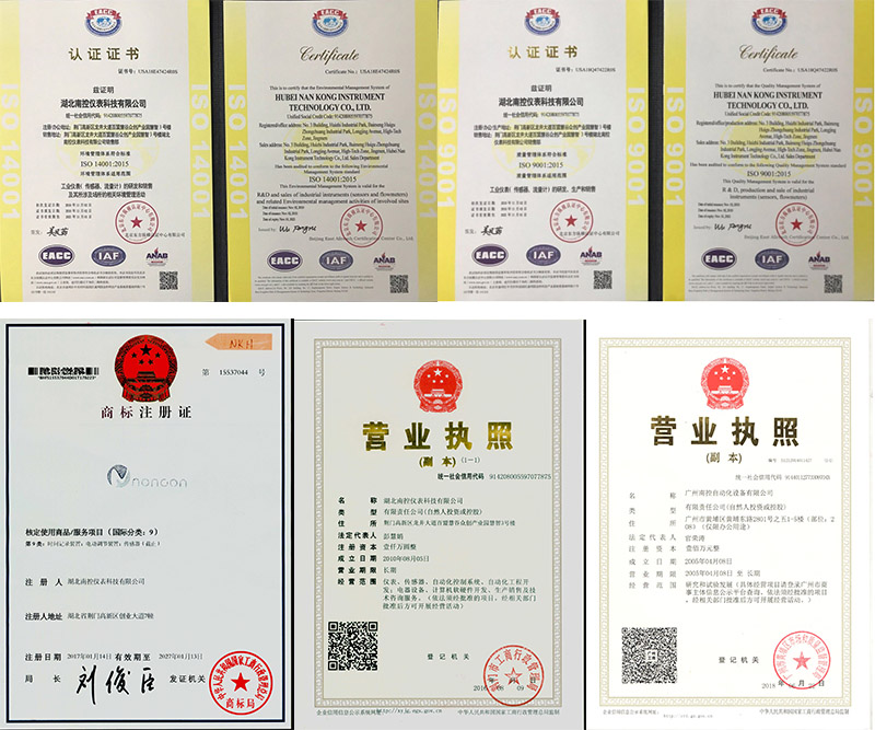 Trademark registration certificate, business license and ISO certificate