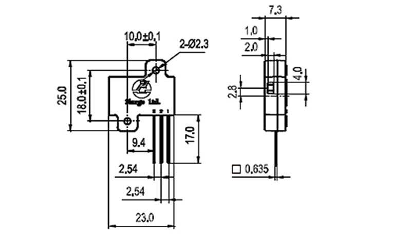 Gas flow sensor size