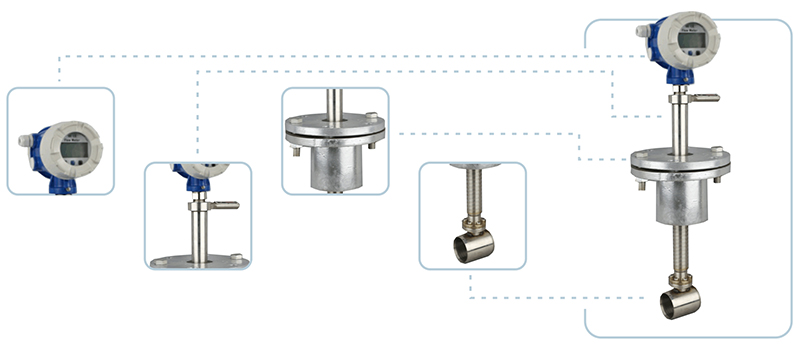 Insert vortex flow meter