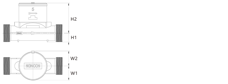Ultrasonic water meter outline dimension drawing