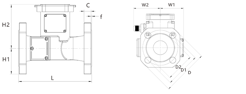 Fixed flange ultrasonic water meter