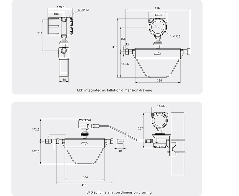 Mass flowmeter dimensions 3