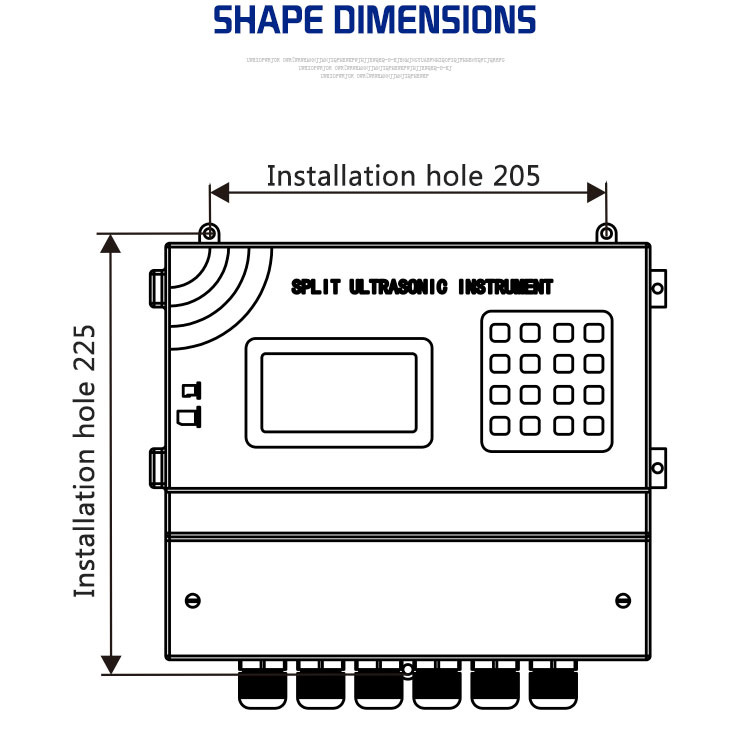 Product dimensions of ultrasonic level meter 