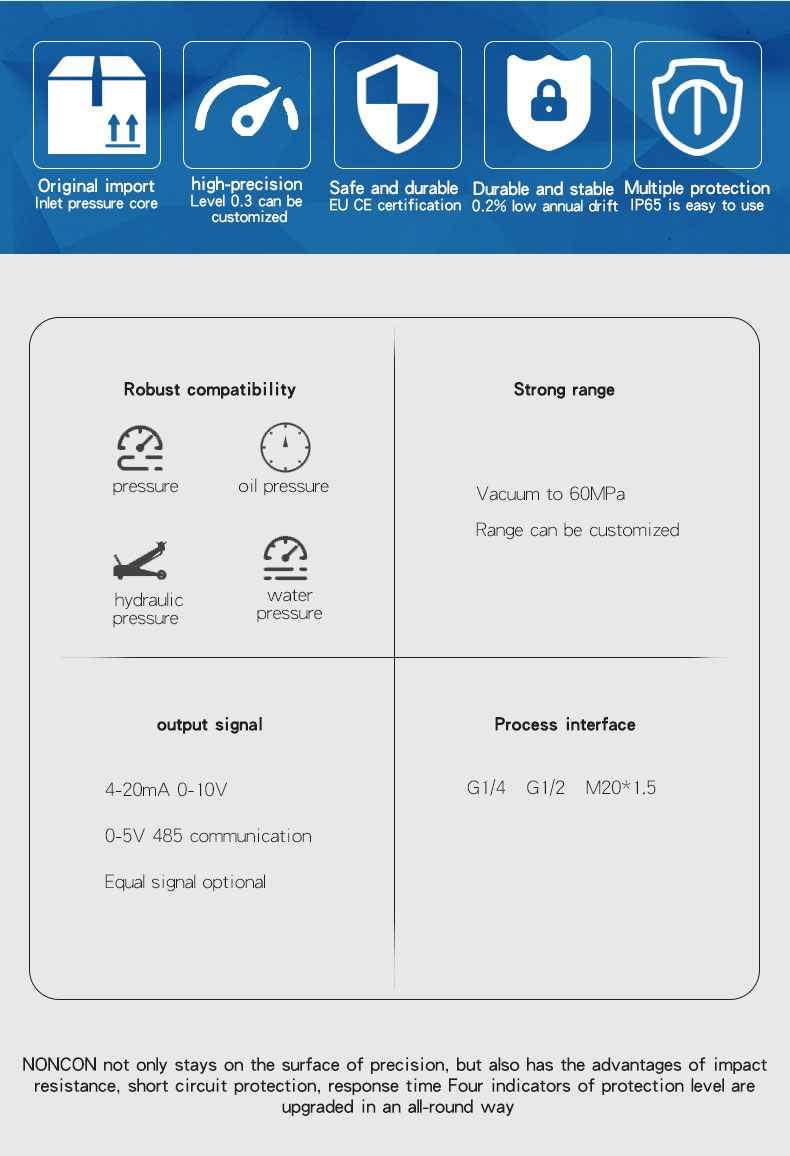 Advantages of NONCON Pressure sensor