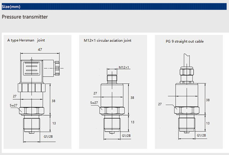 Joint of the pressure sensor 