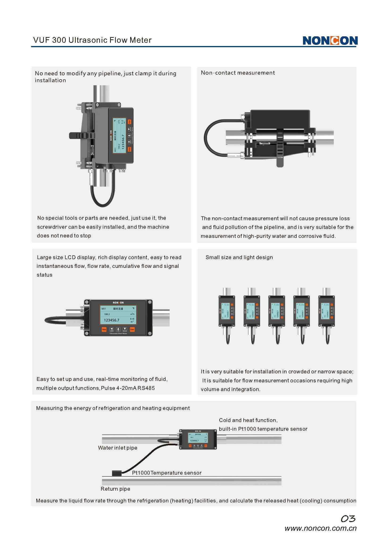 Characteristic of VUF300 Ultrasonic Flow Meter