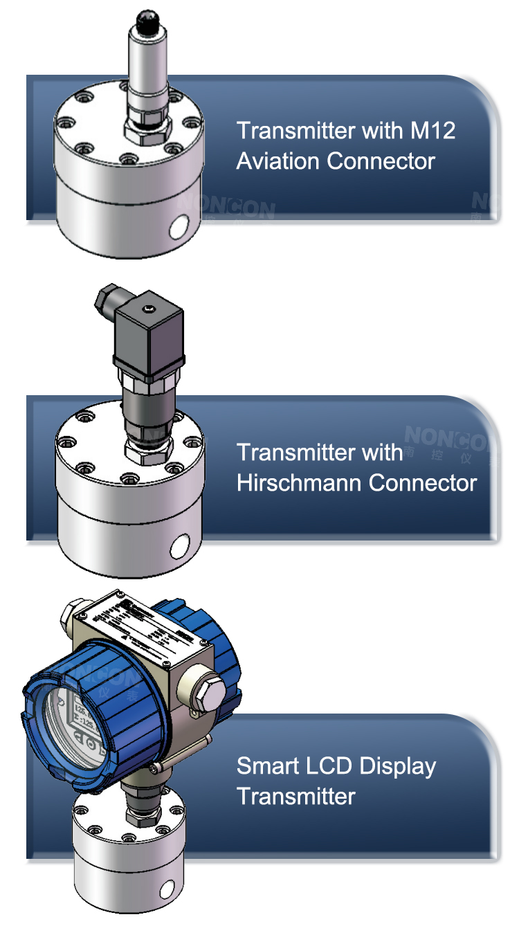 Transmitters of gear flow meter 